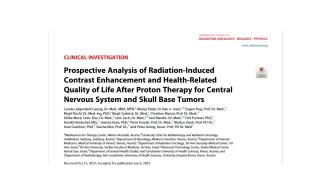 Neue wissenschaftliche Publikation - Prospective Analysis of Radiation-Induced Contrast Enhancement and Health-Related Quality of Life After Proton Therapy for Central Nervous System and Skull Base Tumors