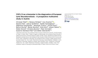 Neue wissenschaftliche Publikation - CXCL13 as a biomarker in the diagnostics of European lyme Neuroborreliosis - A prospective multicentre study in Austria