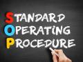 SOP - Standard Operating Procedure acronym on blackboard